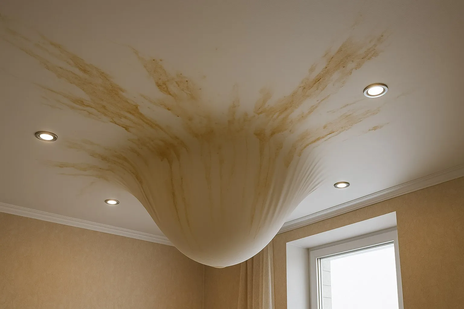 Что делать, если натяжной потолок затопили соседи